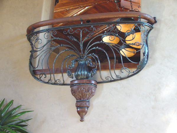 Romeo and Juliette Balcony - Custom Forged private residence, Scottsdale AZ.  Design by Morrelli