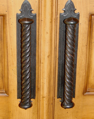 Gothic-Style-Door-Pulls-hand-forged-and-chased.--Private-residence-Scottsdale,Az.