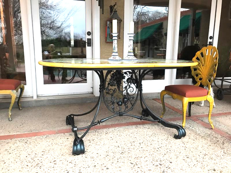 italian style forged iron table