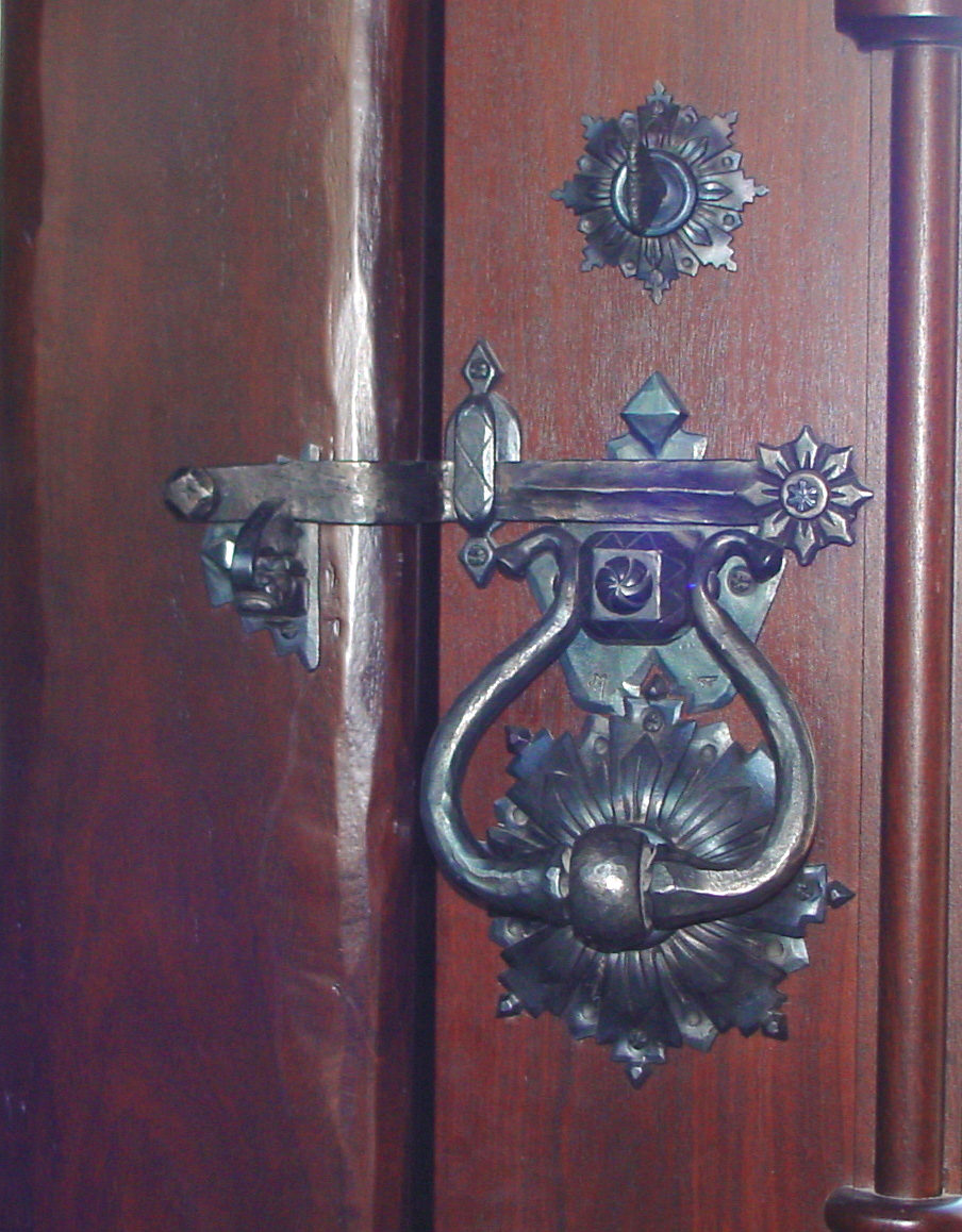 Interior latch detail on entry door. Design by Morrelli